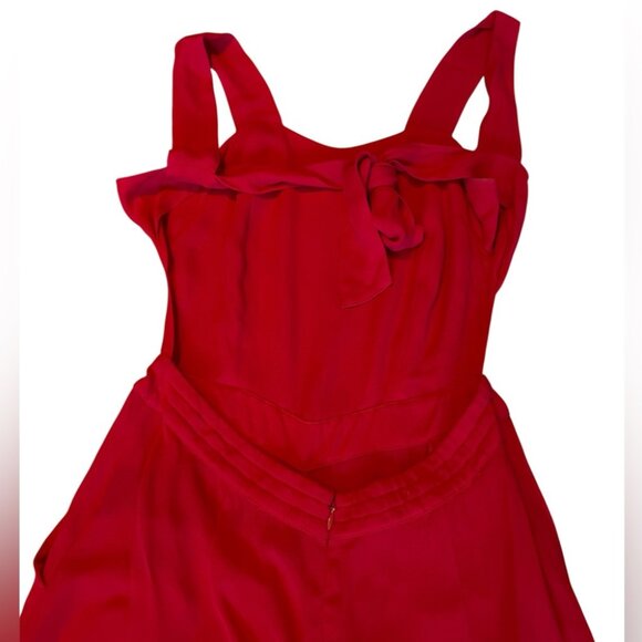 The Kooples Red Sleeveless Tie Back Jumpsuit - Picture 6 of 11